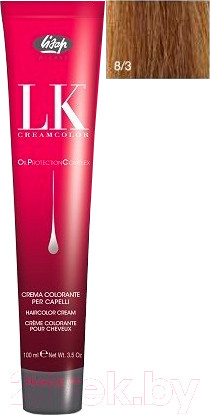 Изображение товара Крем-краска для волос Lisap Oil Protection Complex 8/3 (100мл, светлый блондин золотистый)