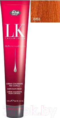 Изображение товара Крем-краска для волос Lisap Oil Protection Complex 8/63 (100мл, светлый блондин медно-золотистый)