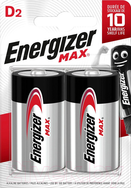 Изображение товара Комплект батареек Energizer Max E95 D / E302306800 (2шт)