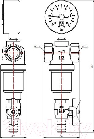 Изображение товара Магистральный фильтр Valtec VT.389.N.04 (1/2")