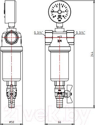 Изображение товара Магистральный фильтр Valtec VT.389.N.05 (3/4")