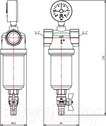 Изображение товара Магистральный фильтр Valtec VT.389.N.06 (1")