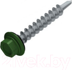 Изображение товара Саморез Starfix Кровельный по металлу 4.8х19 шайба с прокл. PT3 / SM-24051-7000 (7000шт, оцинкованный, RAL 6005 зеленый мох)