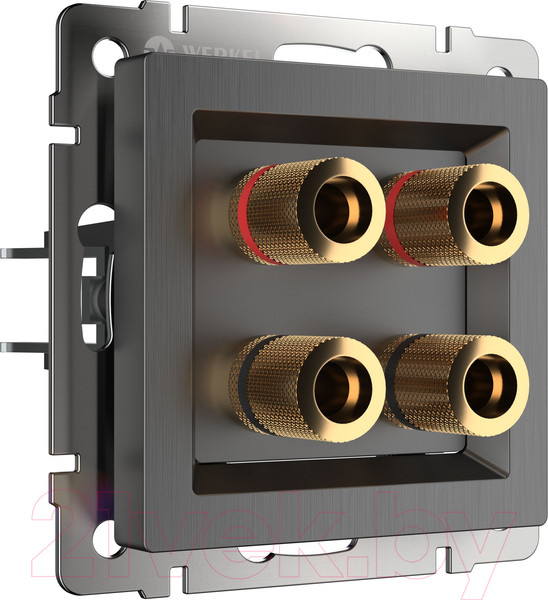 Изображение товара Розетка Werkel WL04-Audiox4 / a046595 (графит рифленый)