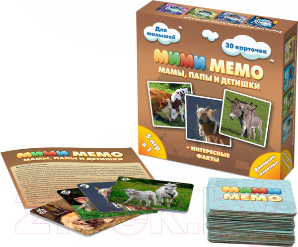Изображение товара Настольная игра Нескучные игры Мемо Ми-Ми-Мемо Домашние животные / 8051