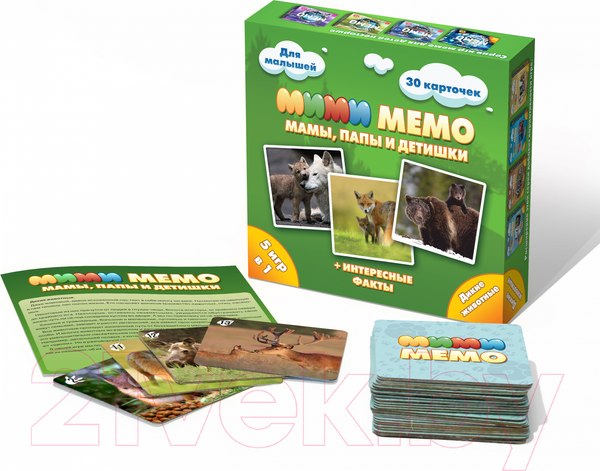 Изображение товара Настольная игра Нескучные игры Мемо Ми-Ми-Мемо Дикие животные / 8050