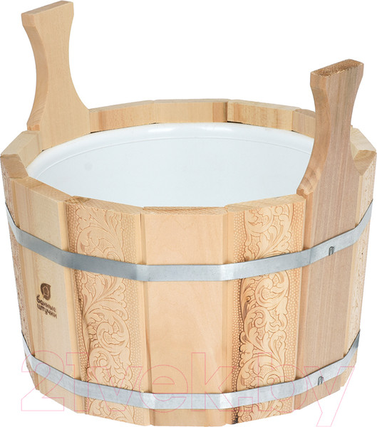 Изображение товара Ушат Банные Штучки Шайка Цветочный орнамент / 32696 (9л)