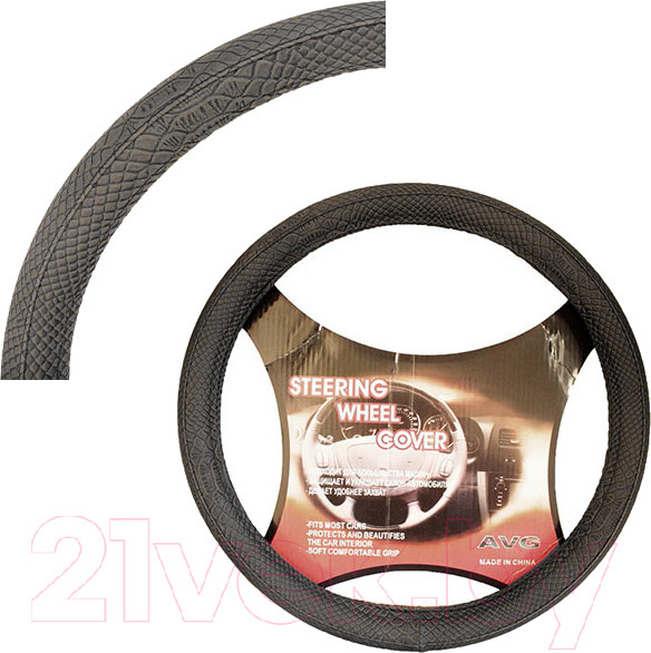 Изображение товара Оплетка на руль AVG SS16 / 310217 (кожа, черный)
