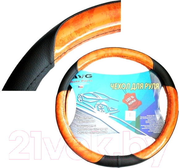 Изображение товара Оплетка на руль AVG 782 / 310356 (черный со вставками под дерево)