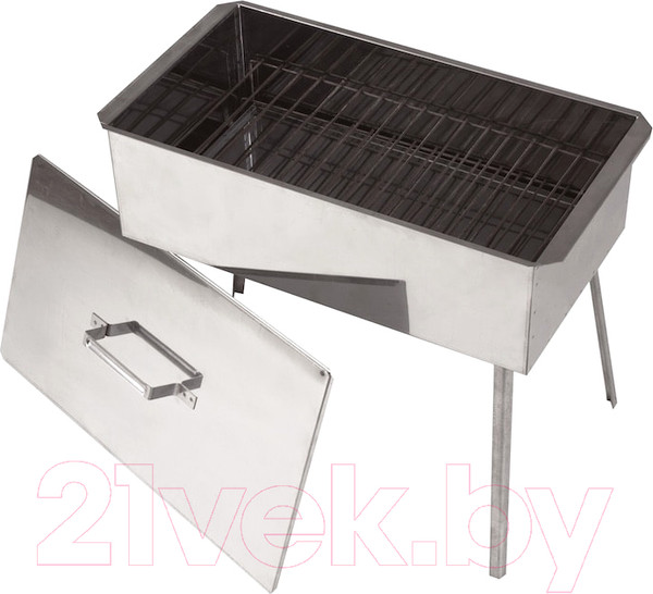 Изображение товара Коптильня Кедр Плюс С поддоном и ножками 50x27x17.5 / К2-0.8БНПн (0.8мм, нержавеющая сталь)