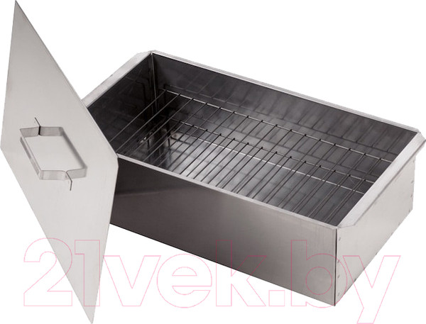 Изображение товара Коптильня Кедр Плюс Сталь 0.8мм с поддоном / К2-0.8БПпл (600x320x250мм)