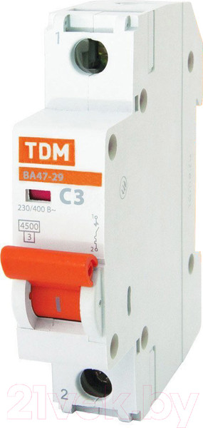 Изображение товара Выключатель автоматический TDM ВА 47-29 1Р 32А (D) 4.5кА / SQ0206-0144
