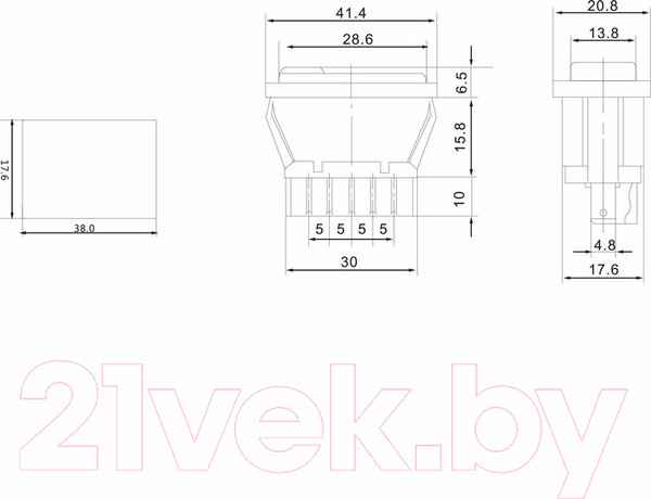 Изображение товара Кнопка для пульта Rexant ON-OFF-ON 36-4420 (черный)
