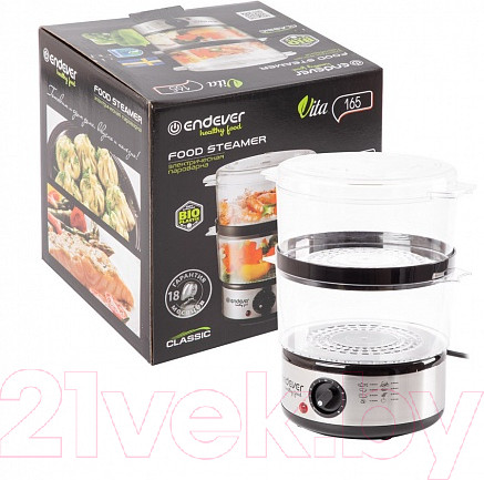 Изображение товара Пароварка стационарная Endever Vita-165 (черный/металлик)