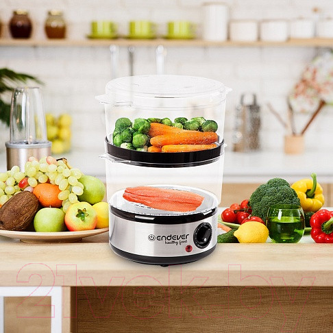 Изображение товара Пароварка стационарная Endever Vita-165 (черный/металлик)