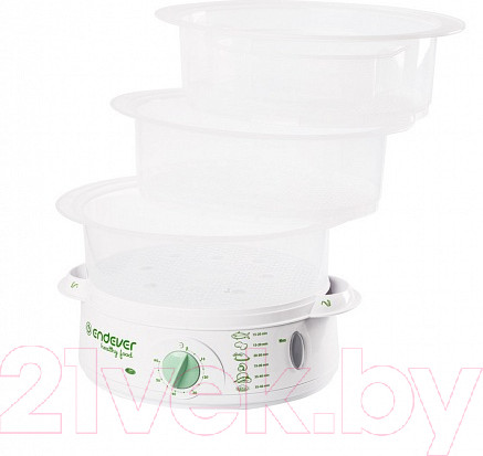 Изображение товара Пароварка стационарная Endever Vita-175 (белый/зеленый)