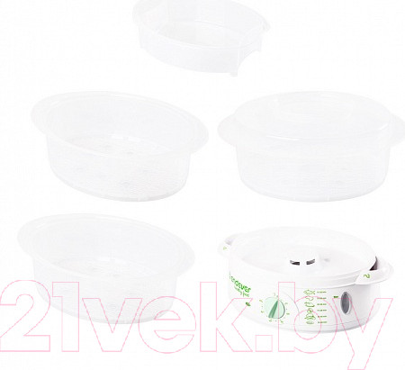 Изображение товара Пароварка стационарная Endever Vita-175 (белый/зеленый)