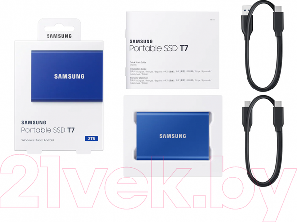 Изображение товара Внешний жесткий диск Samsung T7 2TB (MU-PC2T0H/WW)
