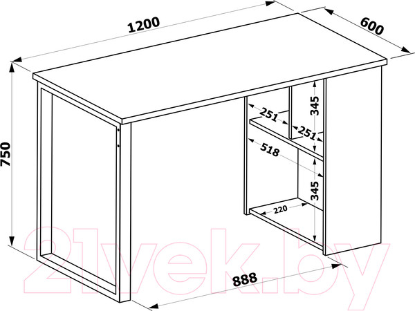 Изображение товара Письменный стол Сокол-Мебель СПм-201 (дуб делано)