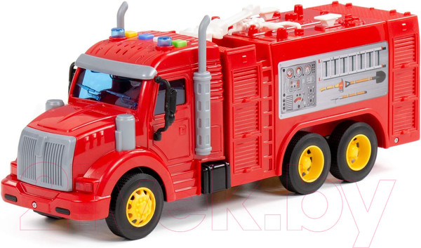 Изображение товара Автомобиль игрушечный Полесье Профи. Пожарный со звуком и светом / 86518 (инерционный)