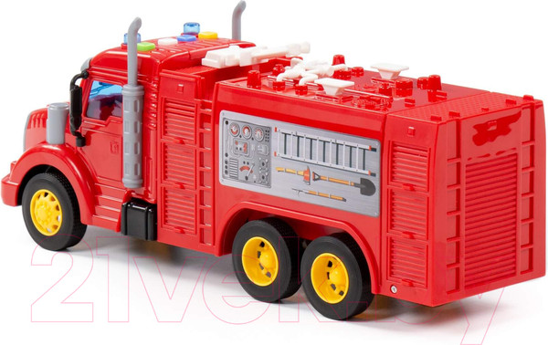 Изображение товара Автомобиль игрушечный Полесье Профи. Пожарный со звуком и светом / 86518 (инерционный)