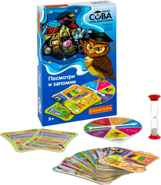 Изображение товара Настольная игра Bondibon Умная сова. Посмотри и запомни / ВВ4004