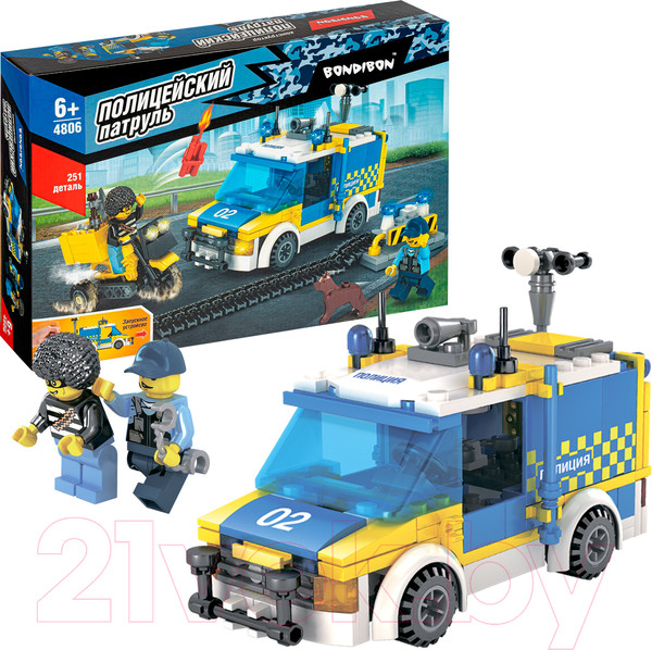 Изображение товара Конструктор Bondibon Полицейский Патруль. Засада с ловушкой / ВВ4806