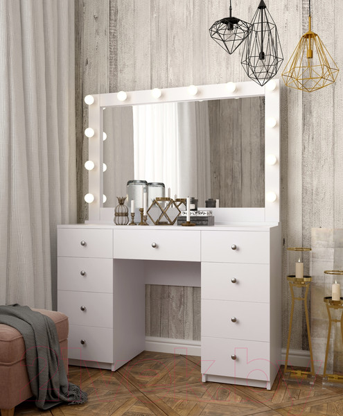 Изображение товара Туалетный столик с зеркалом Мир Мебели SV-64 с подсветкой