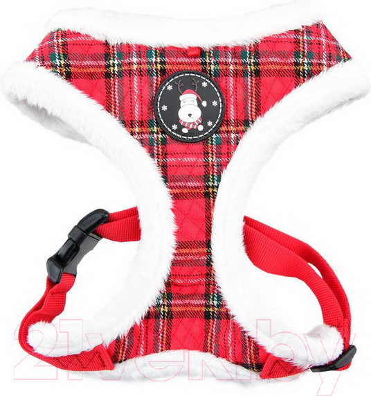 Изображение товара Шлея-жилетка для животных Puppia Blitzen-A / PAQD-AC1470-CR-S (красный/клетка)