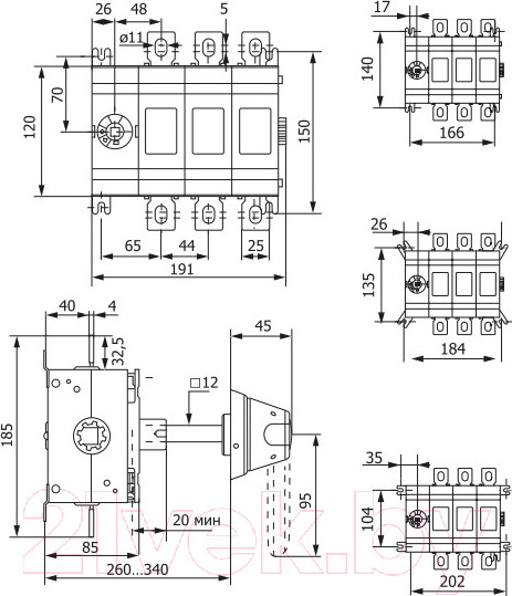Изображение товара Блок-разъединитель КС БР-17-OTE-400А-3р / 85606