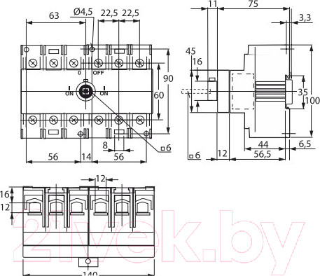 Изображение товара Блок-разъединитель КС БР-17-ОТЕ-100А-3р / 85626
