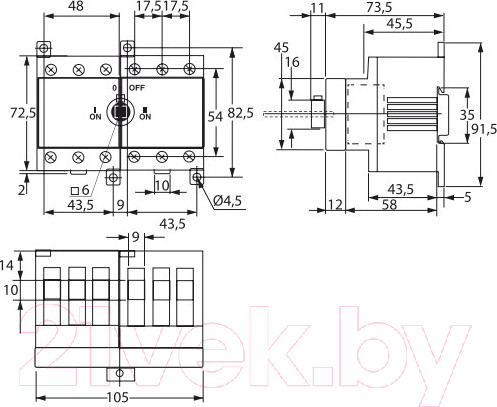 Изображение товара Блок-разъединитель КС БР-17-ОТЕ-80А-3р / 85625
