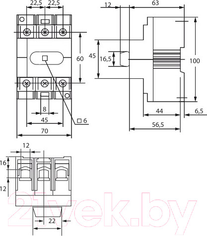 Изображение товара Блок-разъединитель КС БР-17-ОТЕ-80А-3р / 85601