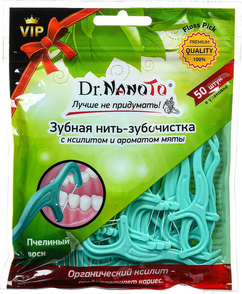 Изображение товара Зубная нить Dr. NanoTo Флосспик (50шт)
