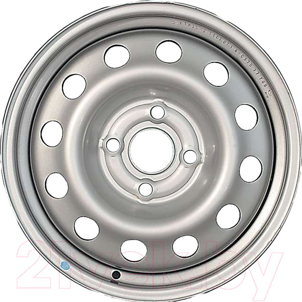 Изображение товара Штампованный диск Trebl 6215T 14x5.5" 4x108мм DIA 65.1мм ET 24мм Silver