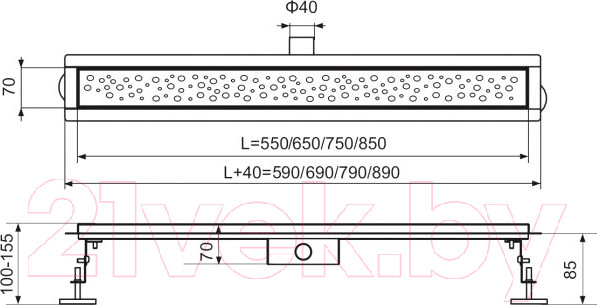 Изображение товара Трап для душа Tim 70x750 / BAD417502