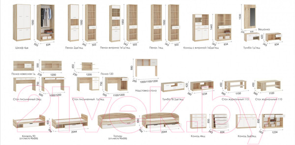 Изображение товара Тумба Империал Стелс 2д1ящ (дуб сонома/белый)