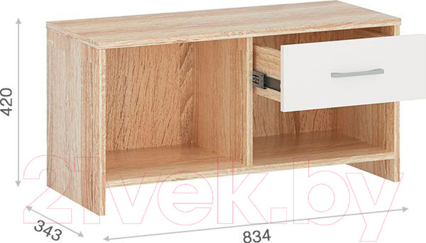 Изображение товара Тумба Империал Стелс 1д1ящ (дуб сонома/белый)