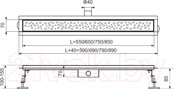 Изображение товара Трап для душа Tim 70x550 / BAD415502