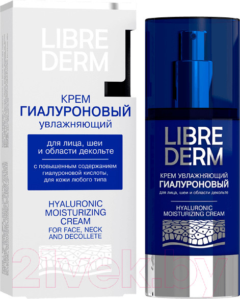 Изображение товара Крем для лица Librederm Гиалуроновый увлажняющий для лица, шеи и зоны декольте (50мл)