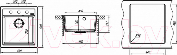 Изображение товара Мойка кухонная Florentina Липси 460 (коричневый)