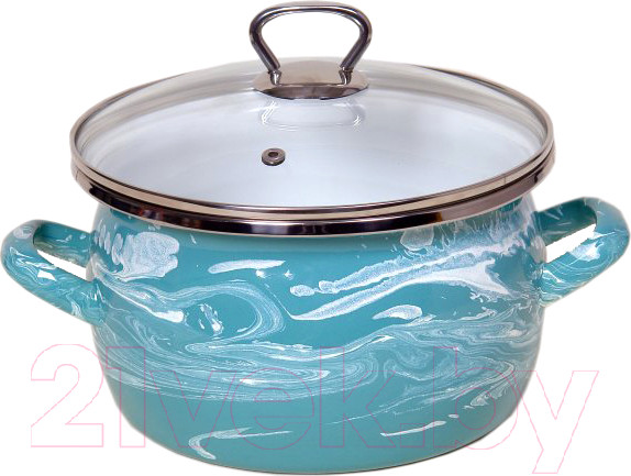 Изображение товара Кастрюля Сантэкс Шейк 1-2430111 (бирюзовый/белый)