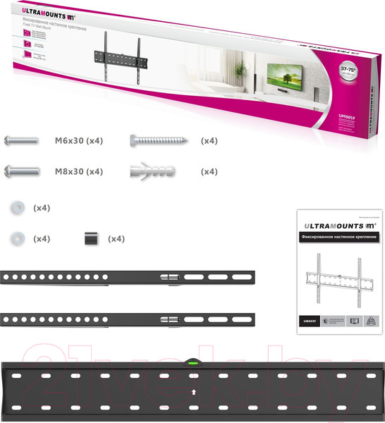 Изображение товара Кронштейн для телевизора Ultramounts UM 805F (черный)