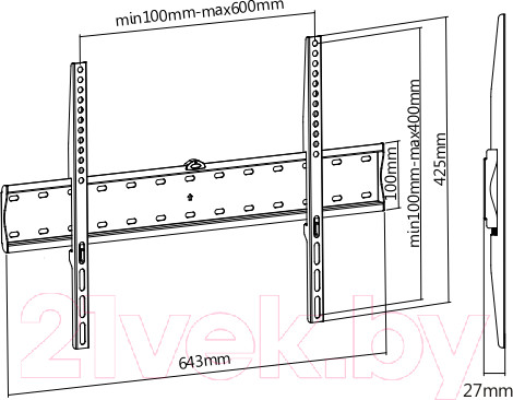 Изображение товара Кронштейн для телевизора Ultramounts UM 805F (черный)