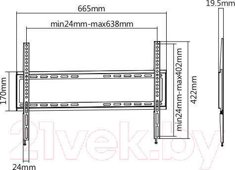 Изображение товара Кронштейн для телевизора Ultramounts UM 814F (черный)