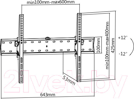 Изображение товара Кронштейн для телевизора Ultramounts UM 839T (черный)