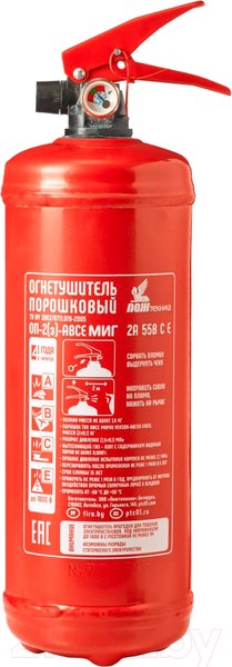 Изображение товара Огнетушитель Пожтехника ОП-2(з) ABCE
