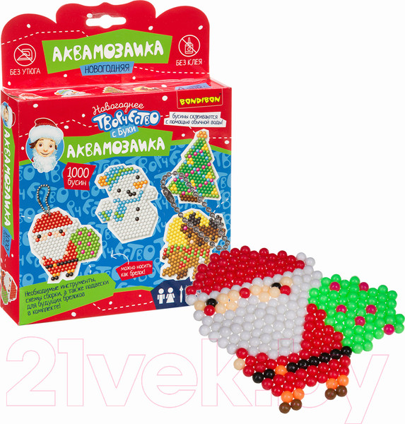 Изображение товара Развивающая игра Bondibon Новогодняя аквамозаика с Буки / ВВ3725