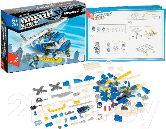 Изображение товара Конструктор Bondibon Полицейский Патруль. Вертолет / ВВ4795