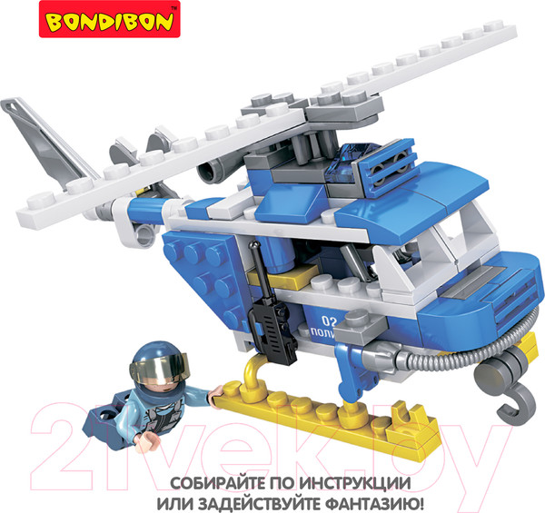 Изображение товара Конструктор Bondibon Полицейский Патруль. Вертолет / ВВ4795